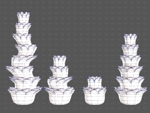 Trees Cartoon V74 3D Model