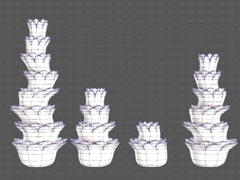 Trees Cartoon V74 3D Model