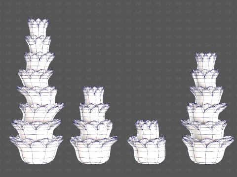 Trees Cartoon V74 3D Model