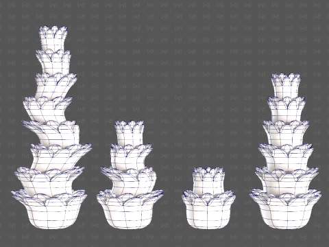 Trees Cartoon V74 3D Model
