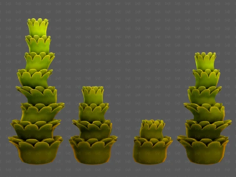 Trees Cartoon V74 3D Model