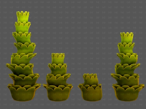 Trees Cartoon V74 3D Model