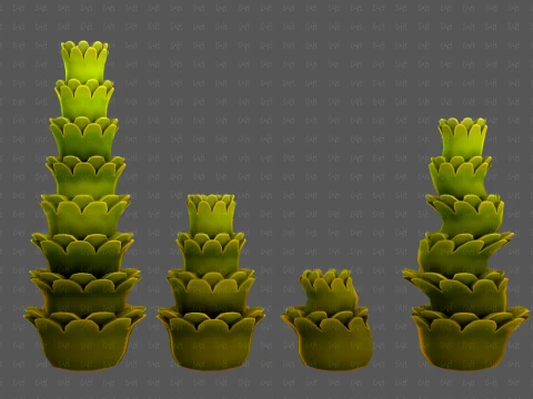 Trees Cartoon V74 3D Model
