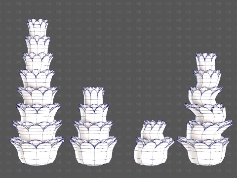 Trees Cartoon V74 3D Model