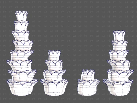 Trees Cartoon V74 3D Model