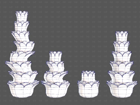 Trees Cartoon V74 3D Model