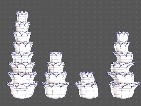 Trees Cartoon V74 3D Model