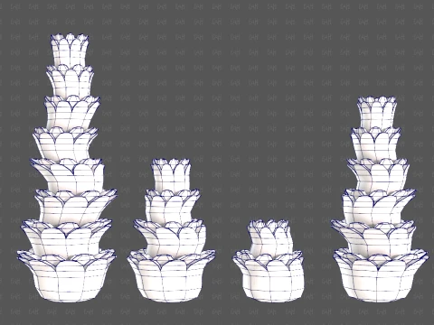 Trees Cartoon V74 3D Model