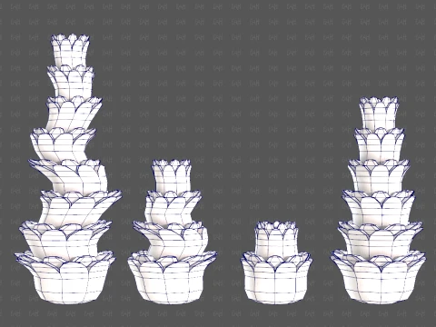 Trees Cartoon V74 3D Model