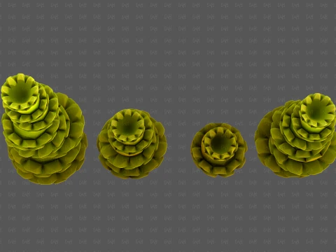 Trees Cartoon V74 3D Model