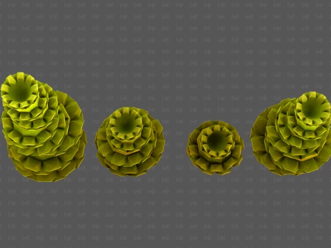 Trees Cartoon V74 3D Model