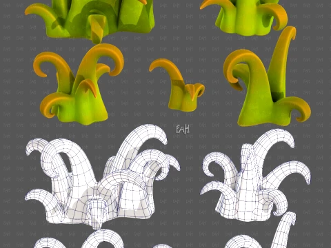 Trees Cartoon V75 3D 模型