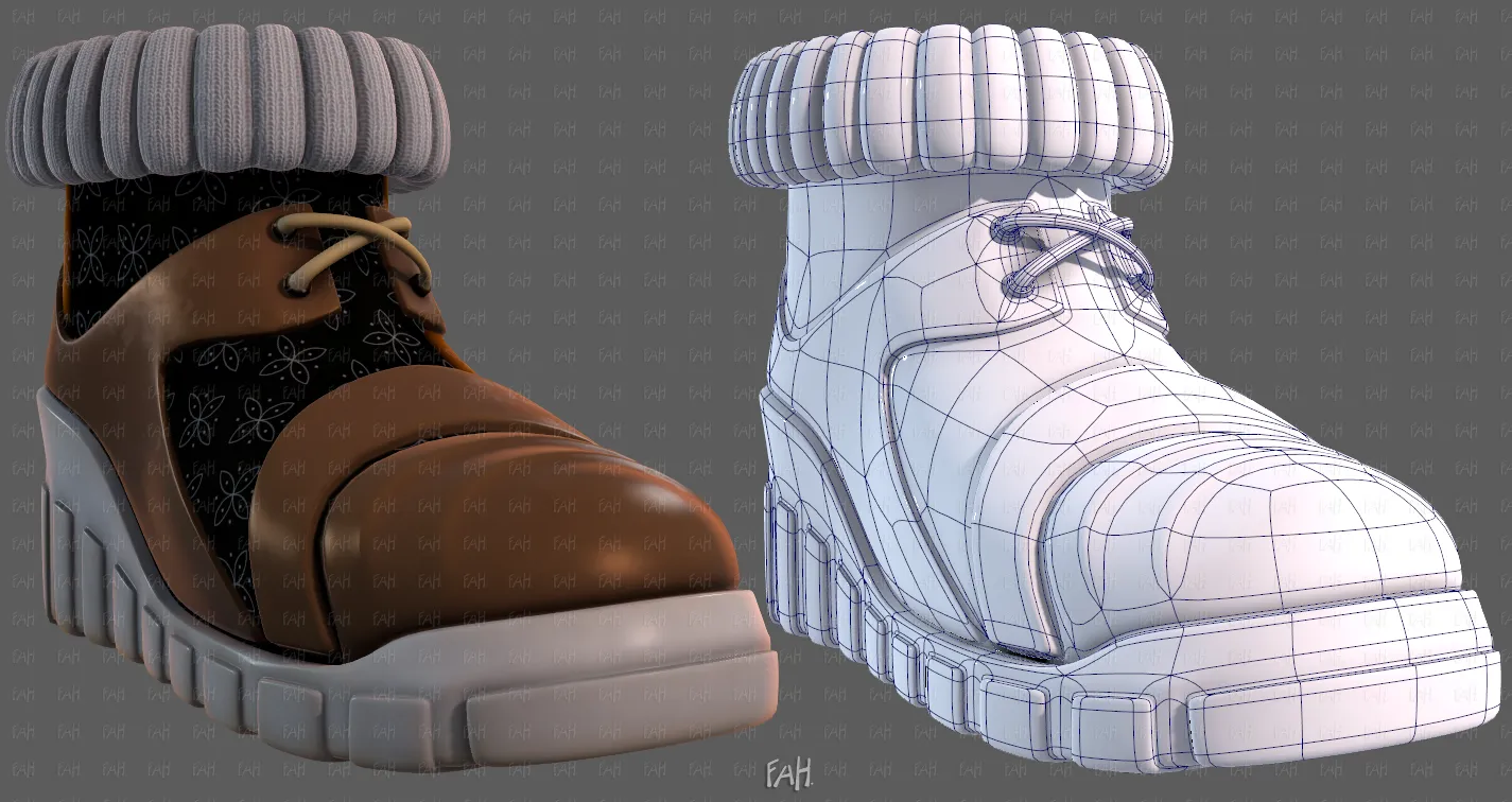 Shoes cartoonV70 3D Model .c4d .max .obj .3ds .fbx .stl .blend 
