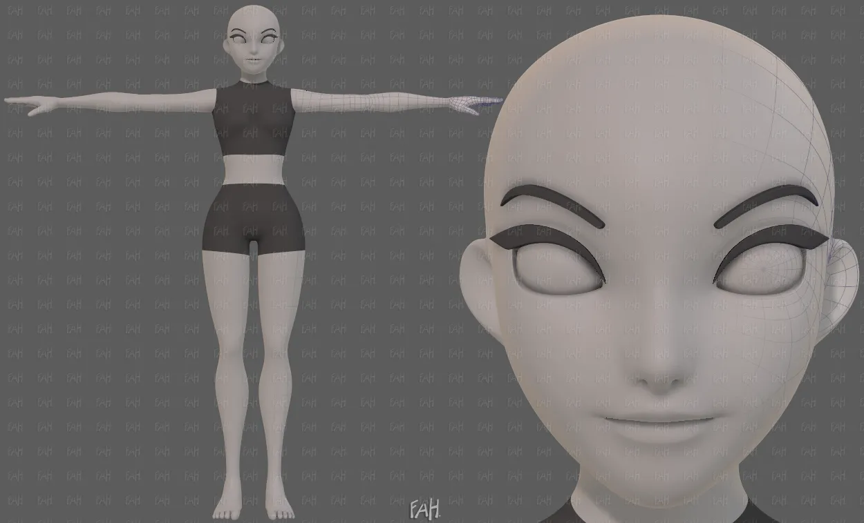 Base mesh woman 29 3D Model .c4d .max .obj .3ds .fbx .stl .blend 