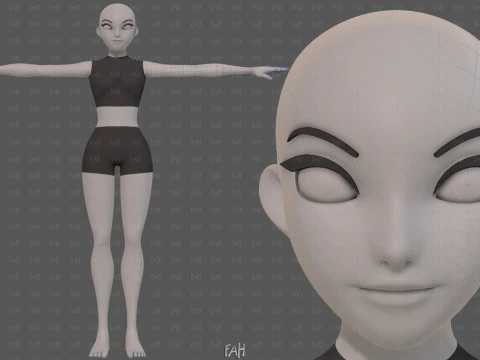 Base mesh woman 29 3D Model
