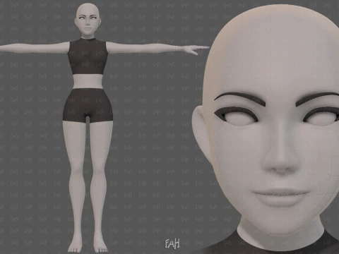 Base mesh woman 32 Modèle 3D