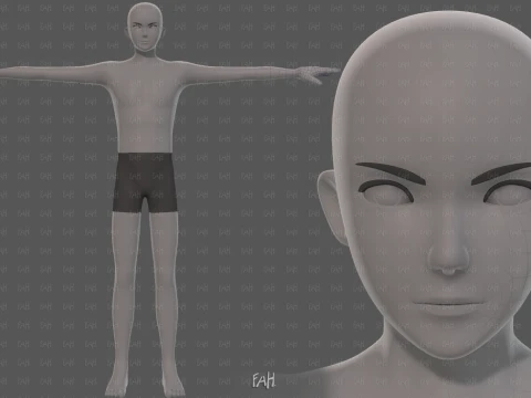 Base mesh man character V28 Modello 3D