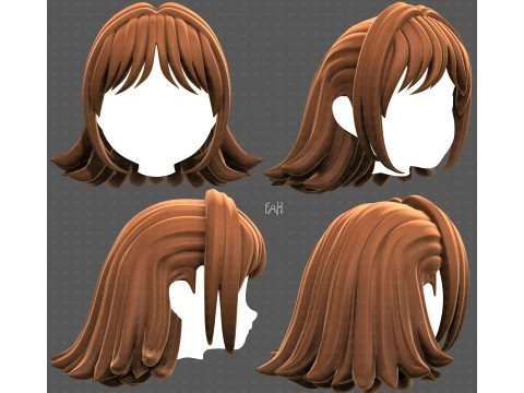 Base Hair for girl V79 Modèle 3D