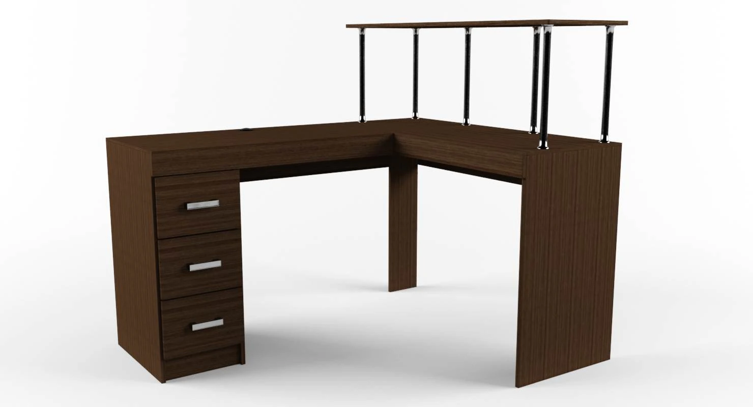 l-shaped office desk 3D Model .c4d .max .obj .3ds .fbx .stl .blend 