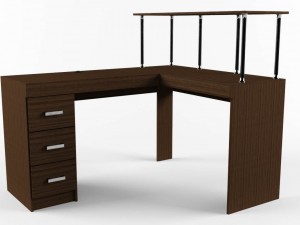 l-shaped office desk 3D Model