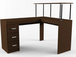 L자형 사무실 책상 3D 모델