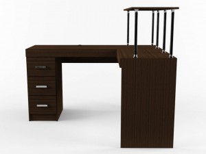 l-shaped office desk 3D मॉडल