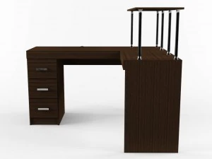 l-shaped office desk 3D Model