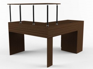 l-shaped office desk 3D मॉडल