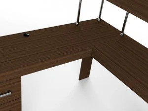 l-shaped office desk 3D Model