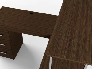 l-shaped office desk 3D Model