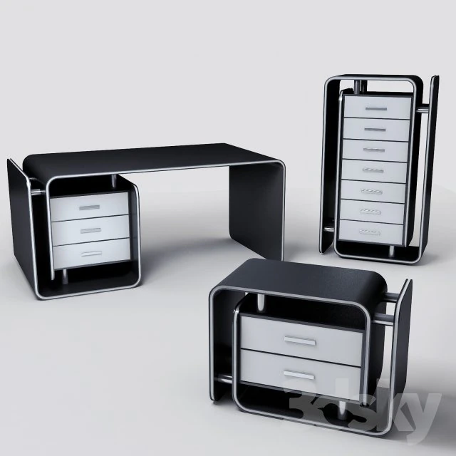 Office furniture 3D Model .c4d .max .obj .3ds .fbx .stl .blend