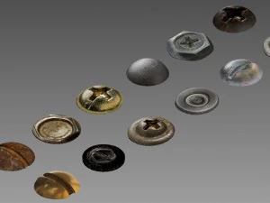 nails and bolts 3D Model