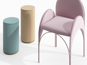 10 models memphis style furniture 3D Model
