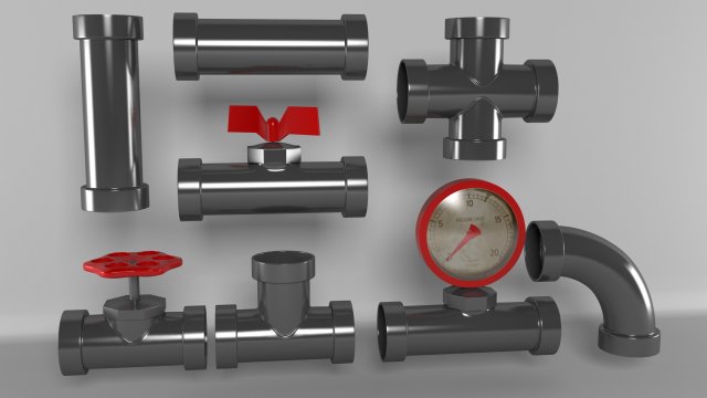 iron tube pack Model 3D .c4d .max .obj .3ds .fbx .stl .blend 