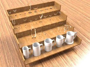 gelas anggur-bir-gelas Model 3D