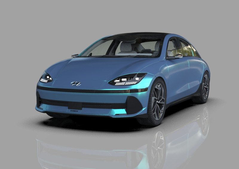 Hyundai Ioniq 6 2022 HQ interior Modello 3D .c4d .max .obj .3ds .fbx .stl .blend 