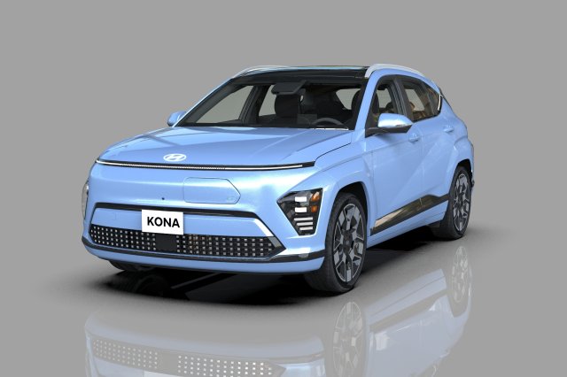 Hyundai Kona EV 2024 HQ interior Model 3D .c4d .max .obj .3ds .fbx .stl .blend