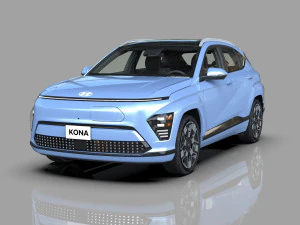 Hyundai Kona EV 2024 HQ interior 3D Model