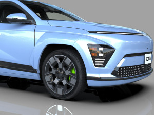 Hyundai Kona EV 2024 HQ interior Model 3D