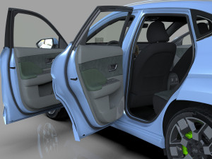 Hyundai Kona EV 2024 HQ interior Model 3D