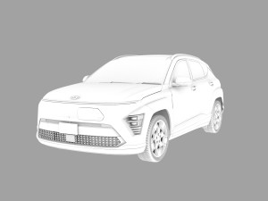 Hyundai Kona EV 2024 HQ interior Model 3D