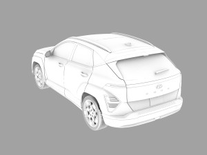 Hyundai Kona EV 2024 HQ interior Model 3D