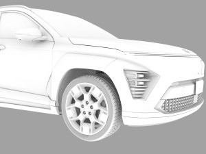Hyundai Kona EV 2024 HQ interior Model 3D
