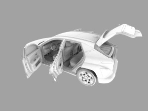 Hyundai Kona EV 2024 HQ interior Model 3D