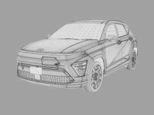 Hyundai Kona EV 2024 HQ interior Model 3D
