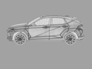 Hyundai Kona EV 2024 HQ interior Model 3D