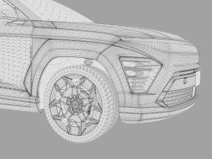 Hyundai Kona EV 2024 HQ interior Model 3D
