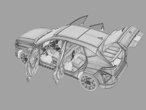 Hyundai Kona EV 2024 HQ interior Model 3D