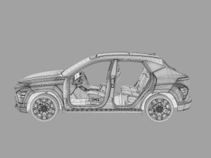 Hyundai Kona EV 2024 HQ interior Model 3D