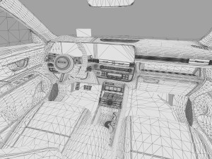 Hyundai Kona EV 2024 HQ interior Model 3D